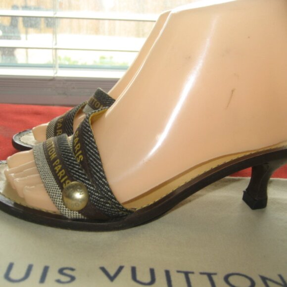 Women's LOUIS VUITTON Open Toe kitten heel slip on shoes EUR 36, US 5 - Picture 3 of 11